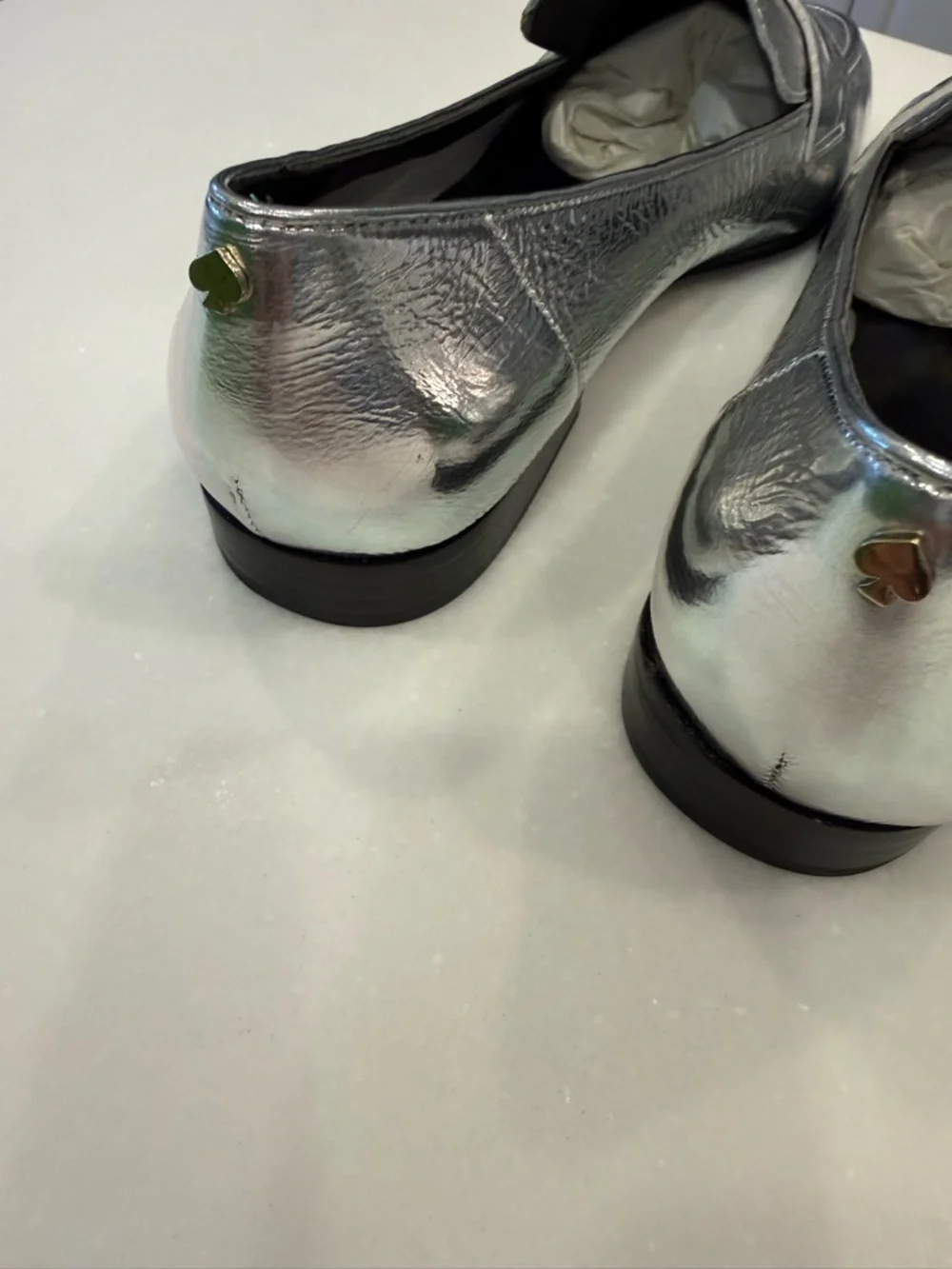 Kate Spade METALLIC SILVER Women's Genevieve Loafers, US 8 M NEW IN BOX